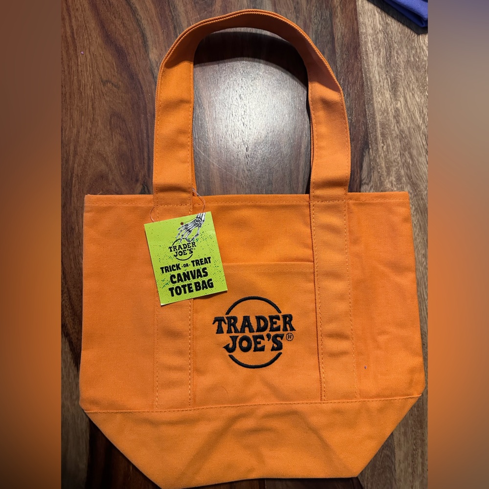 Trader Joe's Vibrant Orange Canvas Tote